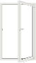 A white door with a white frame.