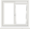 A white window with a white frame.