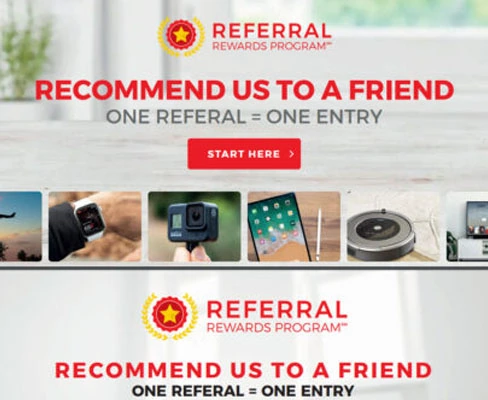 Recommend us to a friend one referral entry.