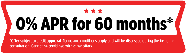 Advertisement banner offering "0% apr for 60 months," with a note that the offer is subject to credit approval and other terms apply. .